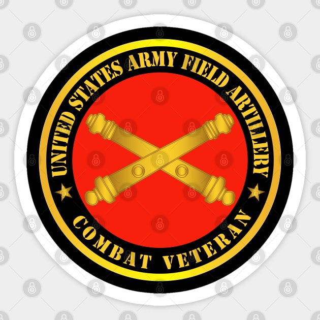 US Army Field Artillery Combat Veteran w Branch Sticker by twix123844